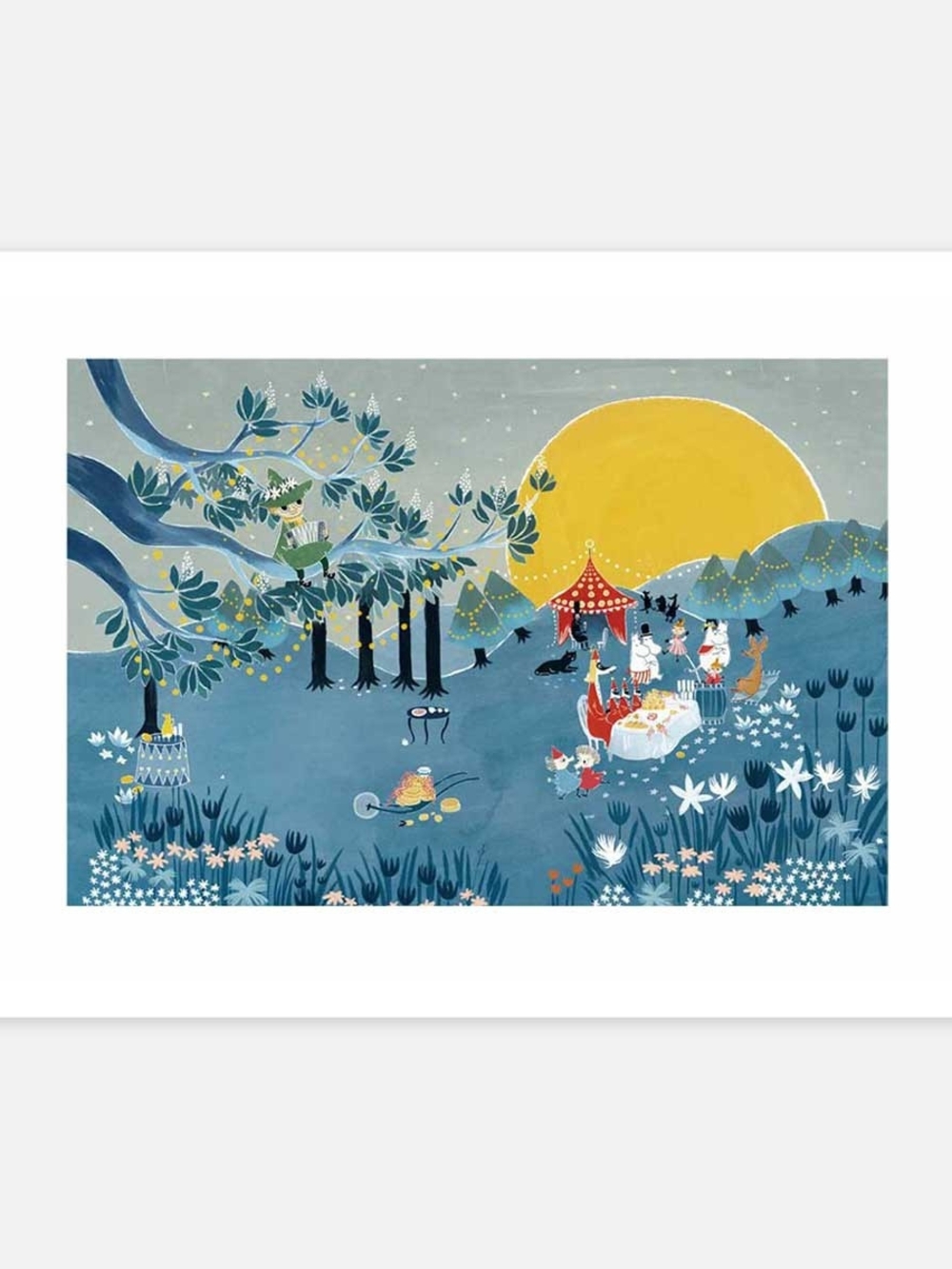 Blue Meadow Tea Party Canvas Print 20x30cm Party In The Moomin Valley